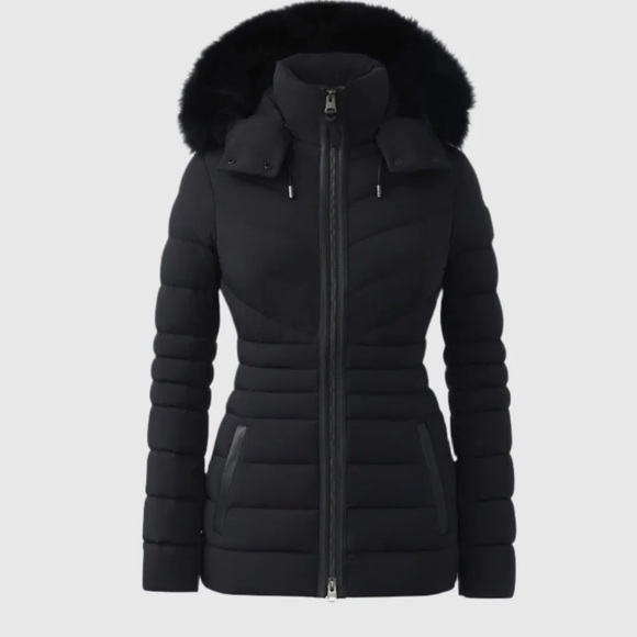 Brand New Mackage patsy Black Puffer short down with Fur Trim size L